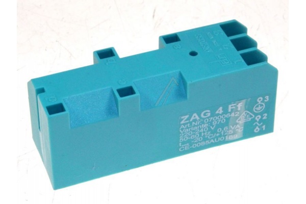 Szikragyújtó trafó ZAG 2 F 0,3VA 4+3 érintkezős BOSCH tűzhely alkatrész-1