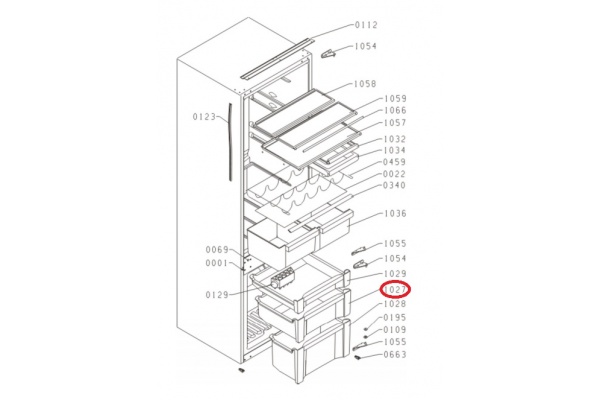 Fagyasztó Fiók (középső) GORENJE RKI4181AW Hűtőgép alkatrész-2