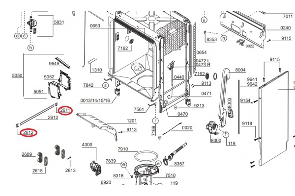 Sínzáró (eredeti) BEKO DUN6634FX mosogatógép alkatrész-2