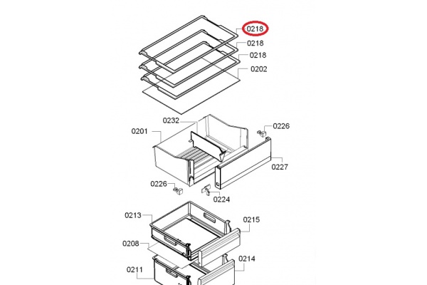 Üvegpolc (középső) Bosch KGV36UL30S/01 Hűtőgép alkatrész-2