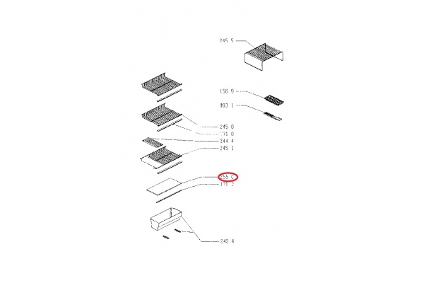 Polc (zöldségtartó feletti) Whirlpool ART762GWP Hűtő alkatrész-2