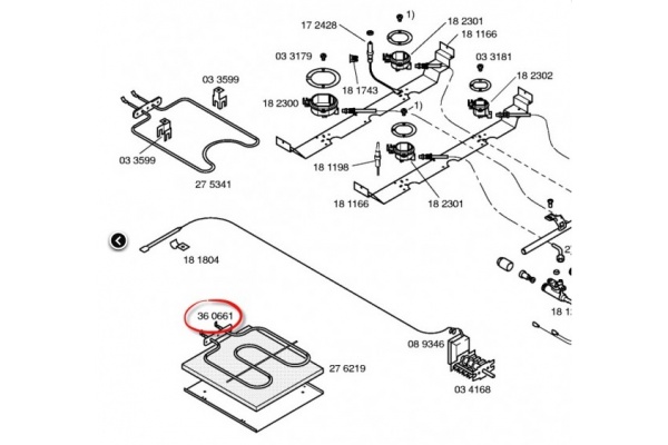 Fűtőszál alsó 1200W (utángyártott) Bosch HM41320 Tűzhely alkatrész-2