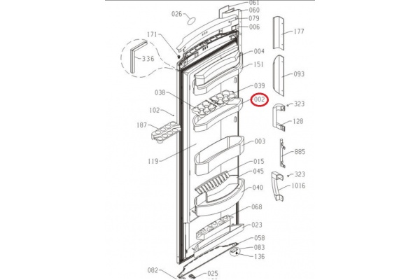 Italtartó GORENJE RK65365E hűtőgép alkatrész-2