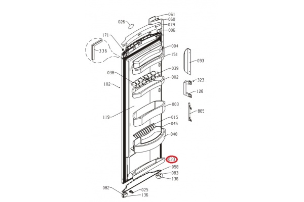 Italtartó kék GORENJE R61391W hűtőgép alkatrész-2