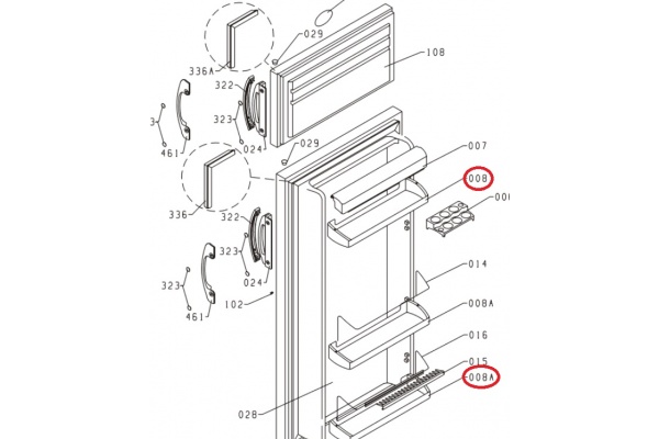 Italtartó (alsó) GORENJE RF3188W Hűtőgép alkatrész-2