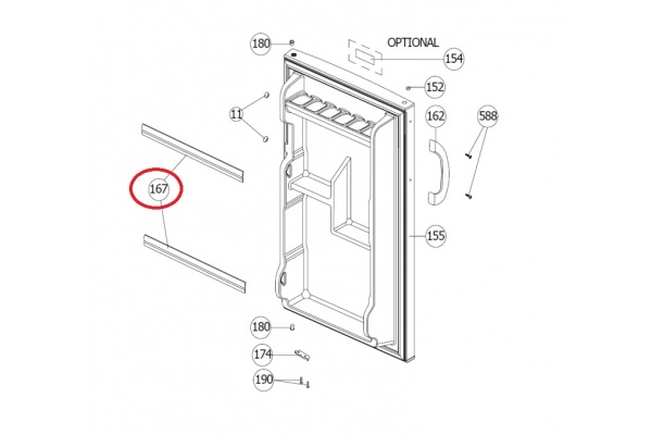 Italtartó korlát GORENJE RB30914AW Hűtő alkatrész-2