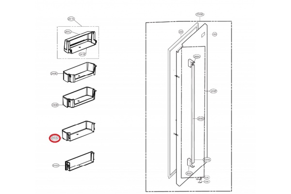 Italtartó LG GSL325PZCVD Hűtő alkatrész-2