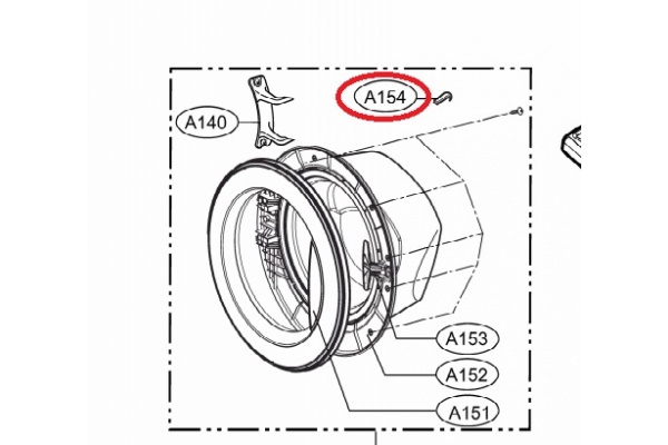 Horog ajtózárhoz LG WD10302TP Mosógép alkatrész-2