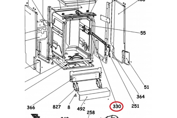 Kosártartó görgő (felső) Candy CSF457EX mosogatógép alkatrész-2