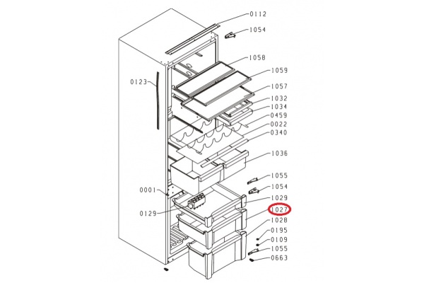 Fagyasztó fiók (középső) Gorenje RKI41298 Hűtőgép alkatrész-2