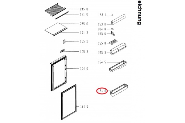 Italtartó (alsó/középső) Whirlpool ARG417G, Ikea hűtőgép alkatrész-2