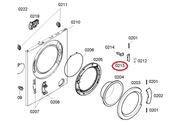 Tartó Támaszték Bosch WLX20061BY Mosógép alkatrész-2