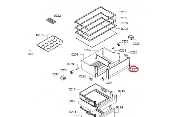 Előlap (Crisper Box) BOSCH KGV36VL30E02 Hűtőgép alkatrész-2