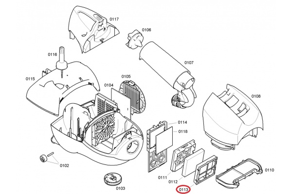 Szűrőtartó BOSCH BX1222203 Porszívó alkatrész-2