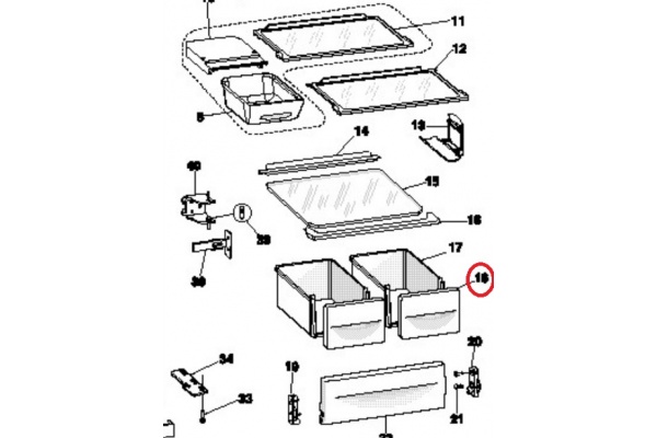 Előlap (zöldségtartó doboz) 230X155mm INDESIT CA55 hűtőgép alkatrész-2