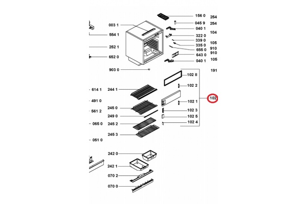 Fagyasztó ajtó (eredeti) Whirpool, Ikea CBU636W hűtőgép alkatrész-2