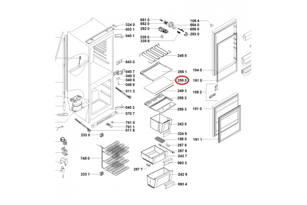 Üvegpolc (zöldégtartó feletti) 475x290mm Whirlpool, Ikea hűtőgép alkatrész-2