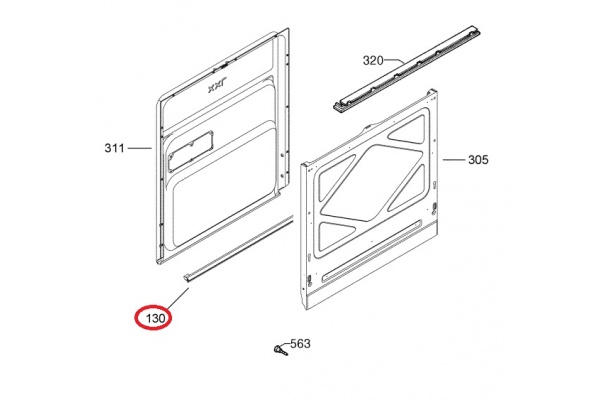 Ajtótömítés (alsó) Electrolux ESL6606 F88702IM0P mosogatógép alkatrész-2